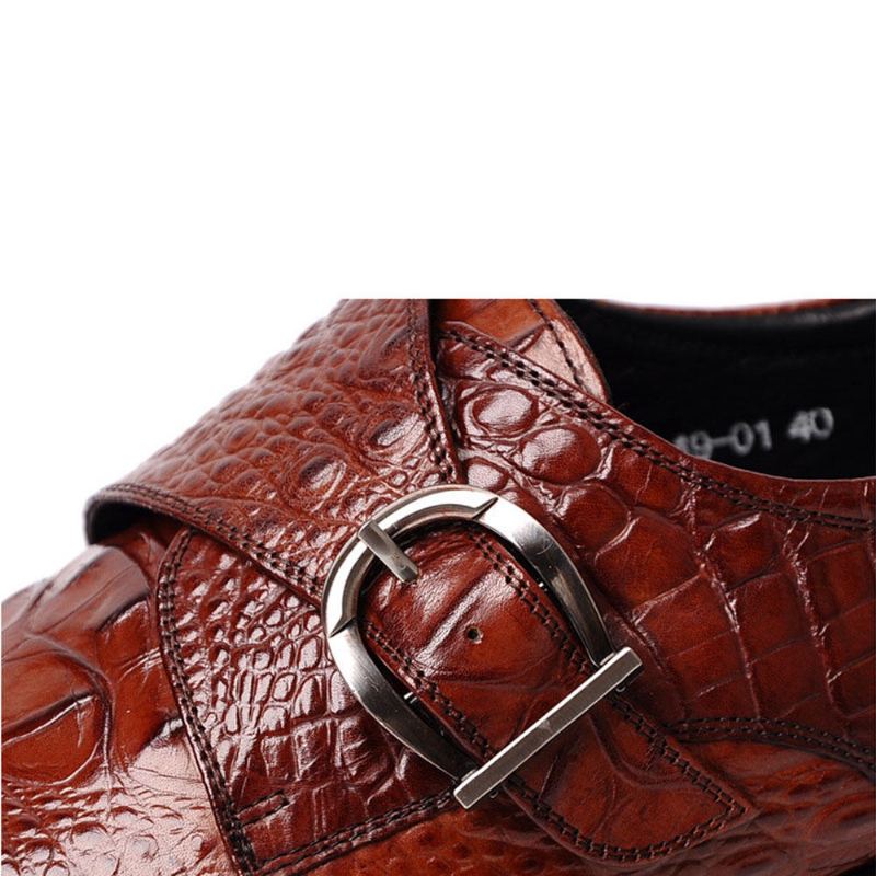 Zacht Krokodillenpatroon Zakelijke Casual Leren Oxfords