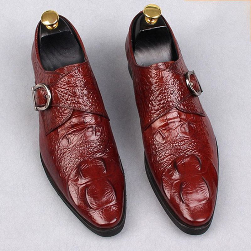 Zacht Krokodillenpatroon Zakelijke Casual Leren Oxfords