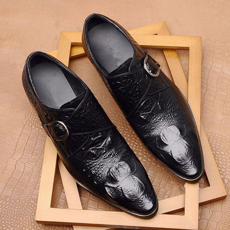 Zacht Krokodillenpatroon Zakelijke Casual Leren Oxfords