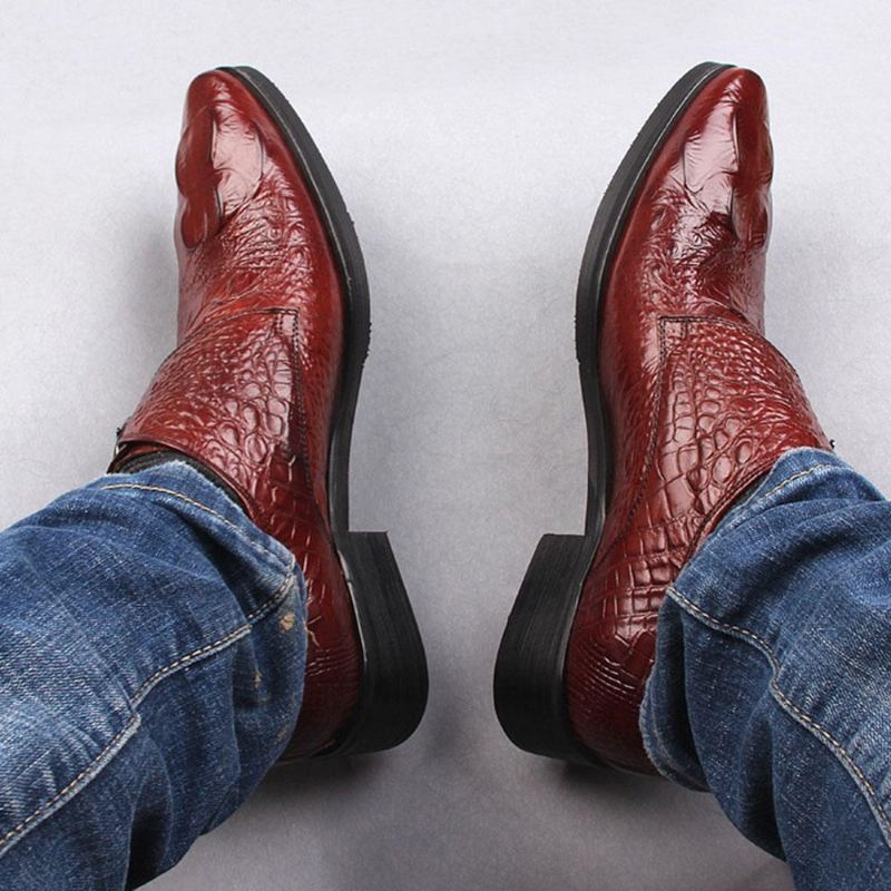Zacht Krokodillenpatroon Zakelijke Casual Leren Oxfords