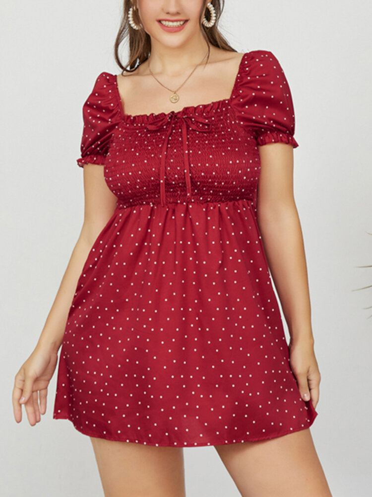 Puff Sleeve Floral Leisure Zomervakantie Jurk Voor Dames