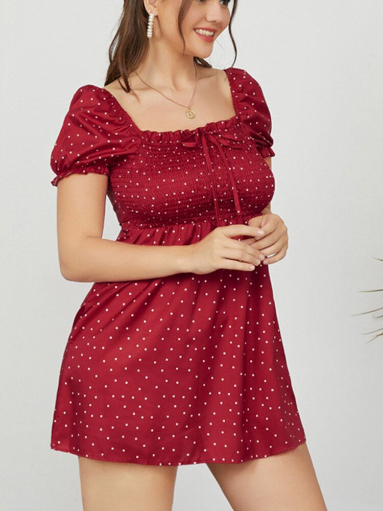 Puff Sleeve Floral Leisure Zomervakantie Jurk Voor Dames