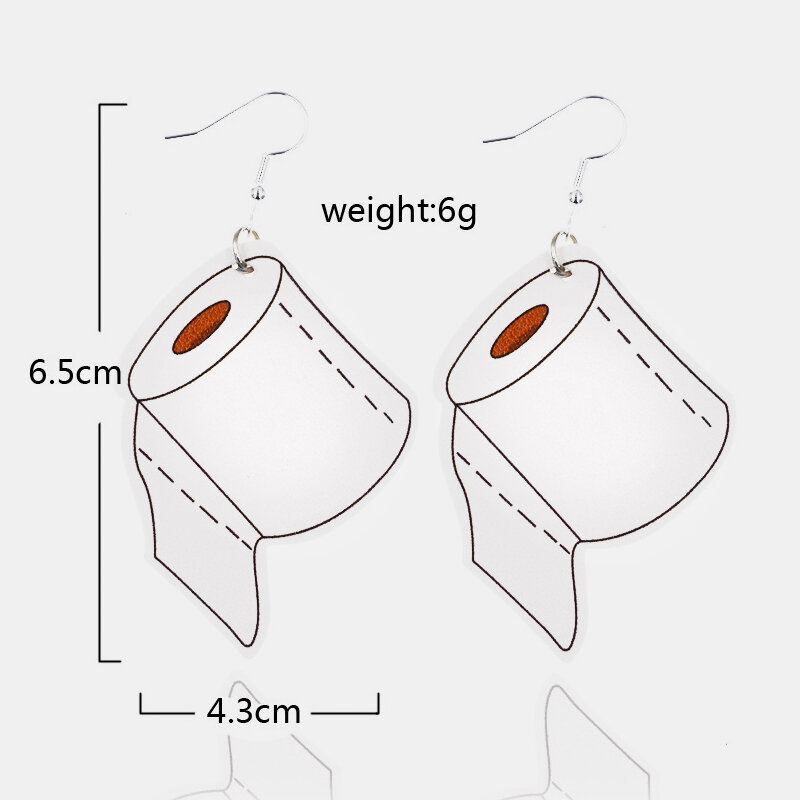 Trendy Lederen Masker Water Drop Oorbellen Geometrische Stereoscopische Toiletpapier Roll Oorbellen