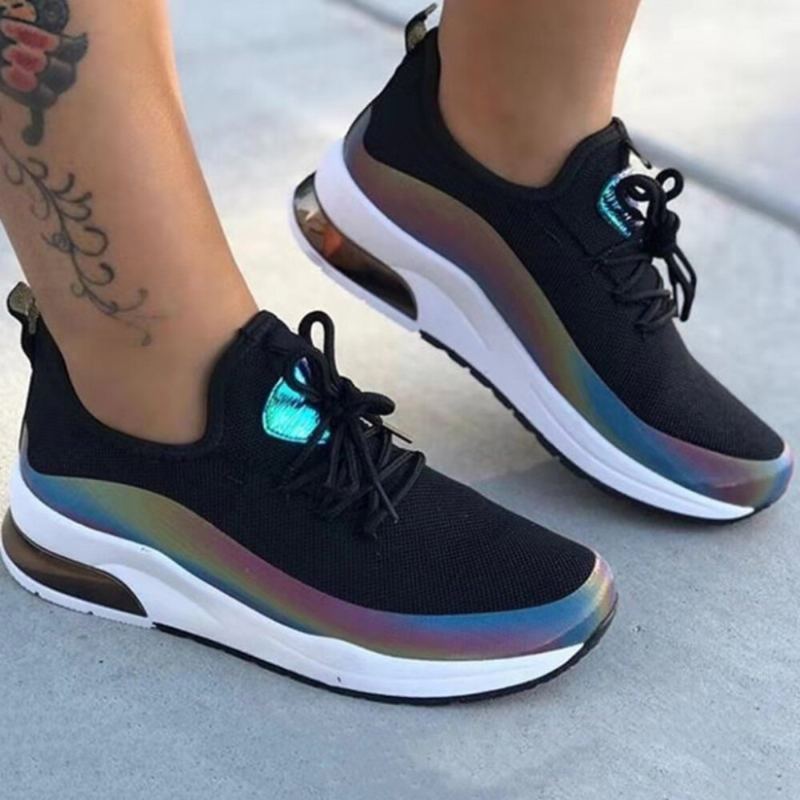 Dames Casual Comfy Ronde Neus Lace Up Platform Outdoor Sneakers