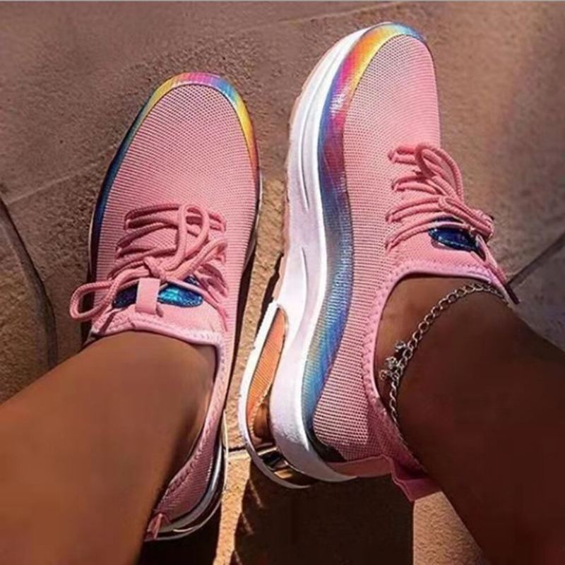 Dames Casual Comfy Ronde Neus Lace Up Platform Outdoor Sneakers