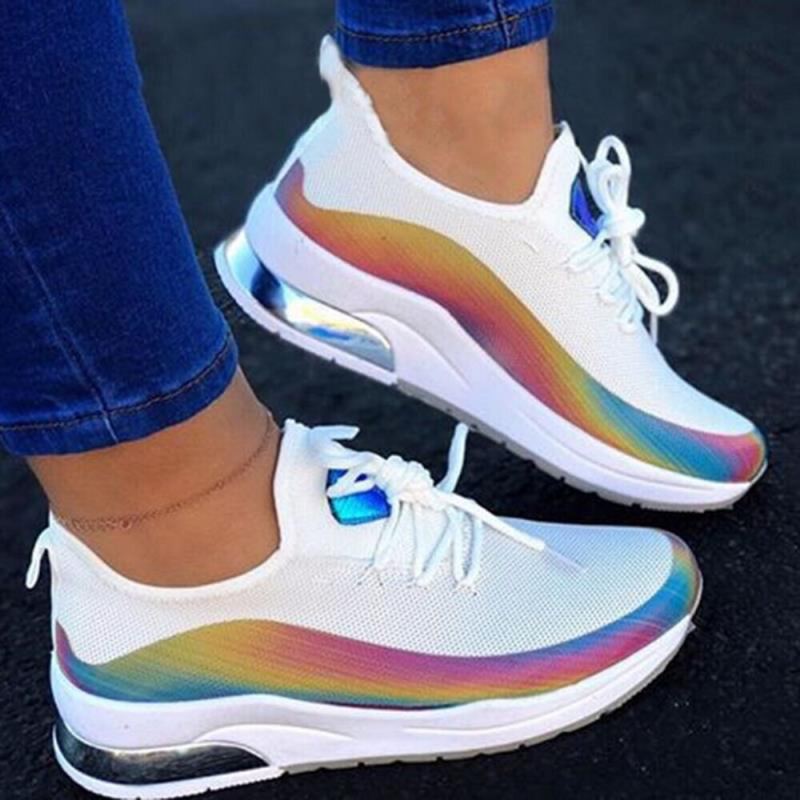 Dames Casual Comfy Ronde Neus Lace Up Platform Outdoor Sneakers