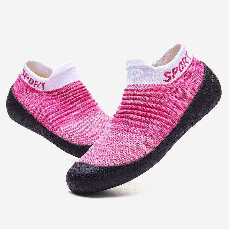 Dames Plus Maat Ademende Zachte Zool Lichtgewicht Slip Op Sportschoenen Sneakers