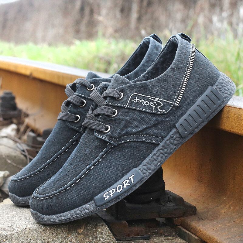 Heren Ademende Zachte Zool Comfortabele Antislip Lichtgewicht Oude Peking Casual Doek Schoenen