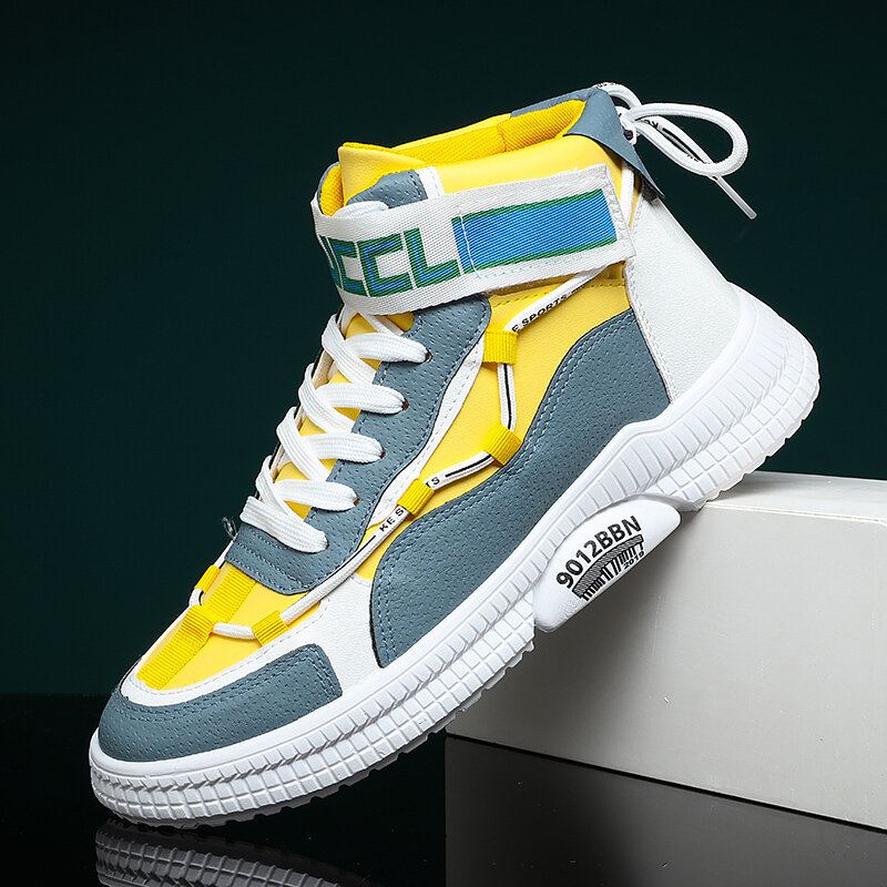 Heren Leer Ademende Zachte Zool Korte Kleur Splicing Comfortabele Sport Casual Court Shoes