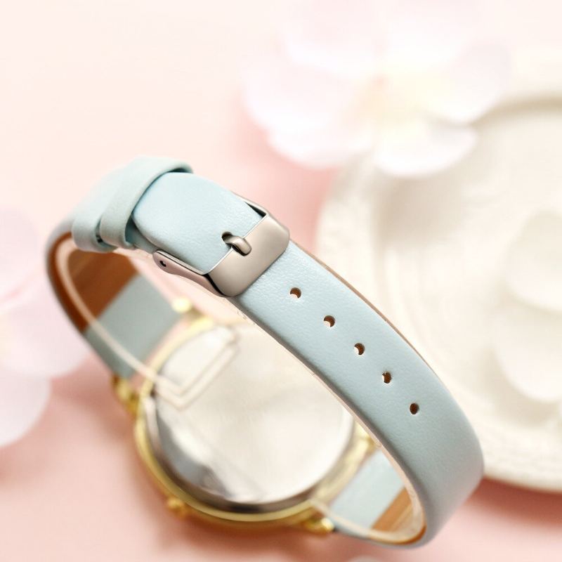 Bloemendisplay Elegant Design Dames Polshorloge Pu Lederen Band Quartz Horloge