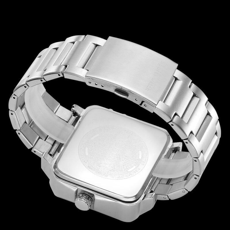 Creatief Heren Digitaal Horloge Grote Wijzerplaat Dual Tijdzone Led Licht Datum Weekweergave Roestvrij Stalen Band Dual Display Horloge