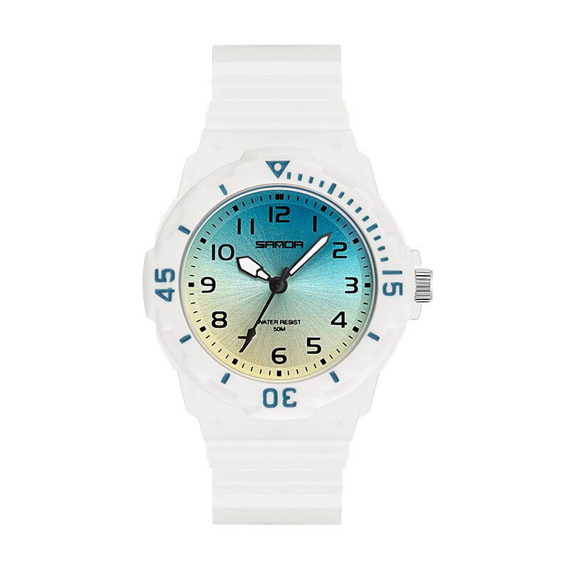 Frisse Kleur Siliconen Band Ultra Lichtgewicht Dames Quartz Horloge
