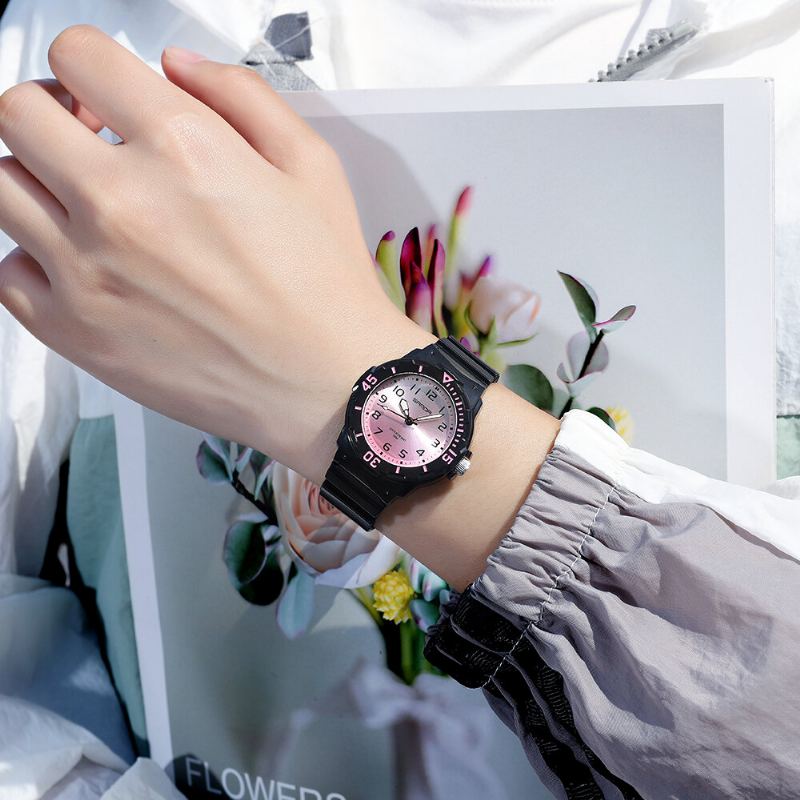 Frisse Kleur Siliconen Band Ultra Lichtgewicht Dames Quartz Horloge