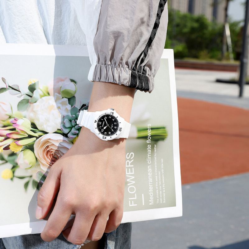 Frisse Kleur Siliconen Band Ultra Lichtgewicht Dames Quartz Horloge