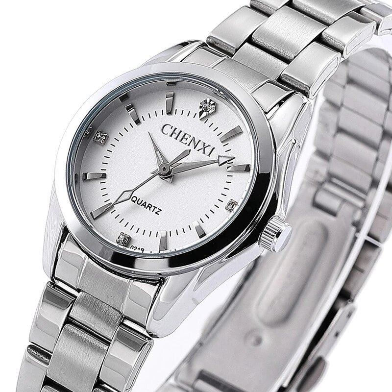 Mode Dameshorloge Kleine Wijzerplaat Roestvrij Stalen Band Vrouwelijk Quartz Horloge