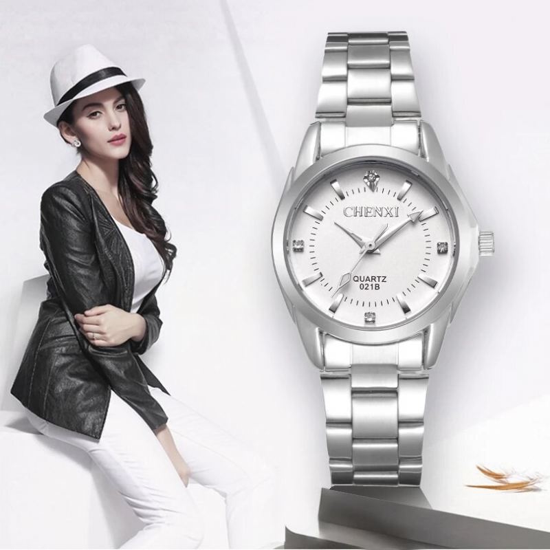 Mode Dameshorloge Kleine Wijzerplaat Roestvrij Stalen Band Vrouwelijk Quartz Horloge
