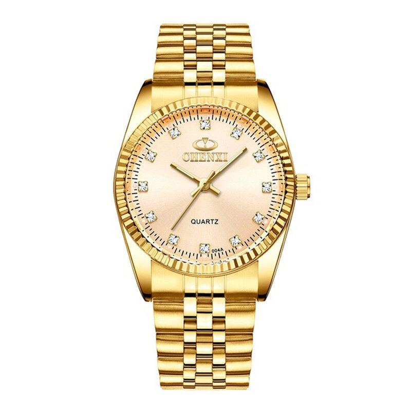 Mode Heren Dames Quartz Horloge Eenvoudig Waterdicht Roestvrij Stalen Band Paar Horloge