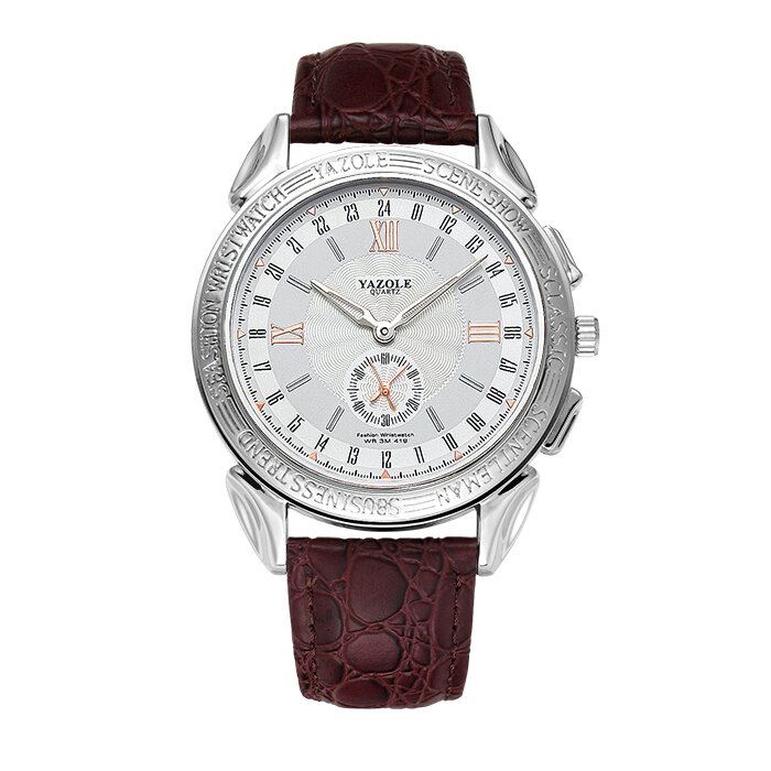 Mode Kleine Wijzerplaat Zakelijke Stijl Heren Waterdichte Lederen Band Quartz Horloge