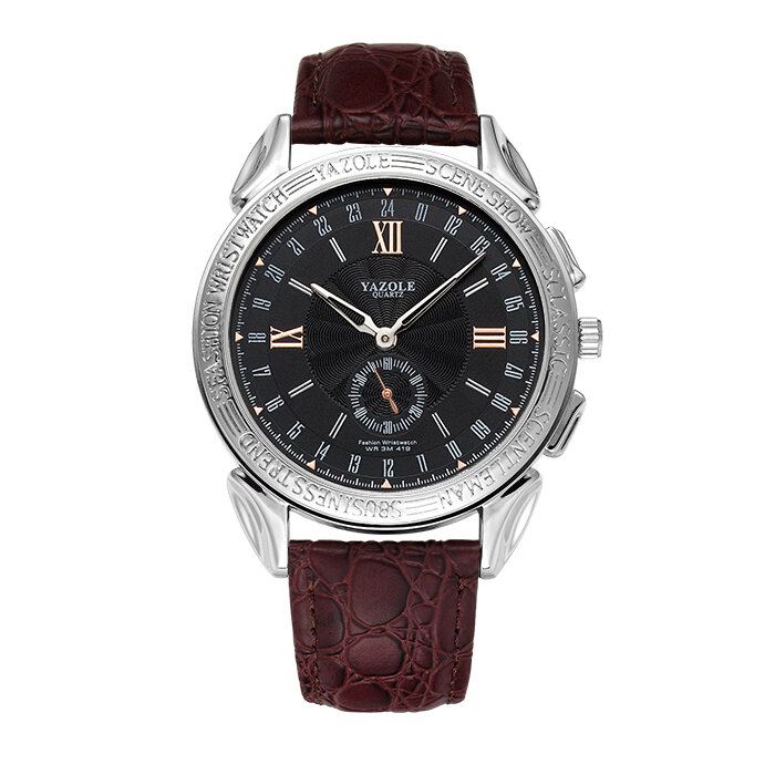 Mode Kleine Wijzerplaat Zakelijke Stijl Heren Waterdichte Lederen Band Quartz Horloge