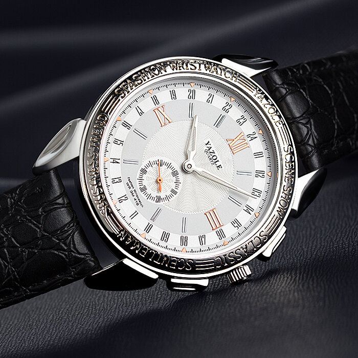 Mode Kleine Wijzerplaat Zakelijke Stijl Heren Waterdichte Lederen Band Quartz Horloge