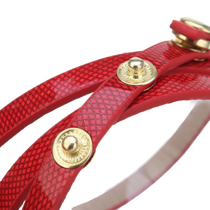 Mode Pu Lederen Band Eenvoudige Kristallen Wijzerplaat Dameshorloge Dames Jurk Quartz Horloge