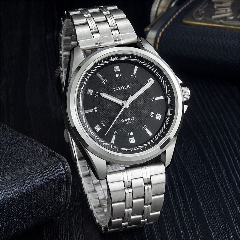 Mode Zakelijke Mannen Horloge Lichtgevende Pointers Leven Waterdicht Roestvrij Stalen Band Mannelijke Quartz Horloge