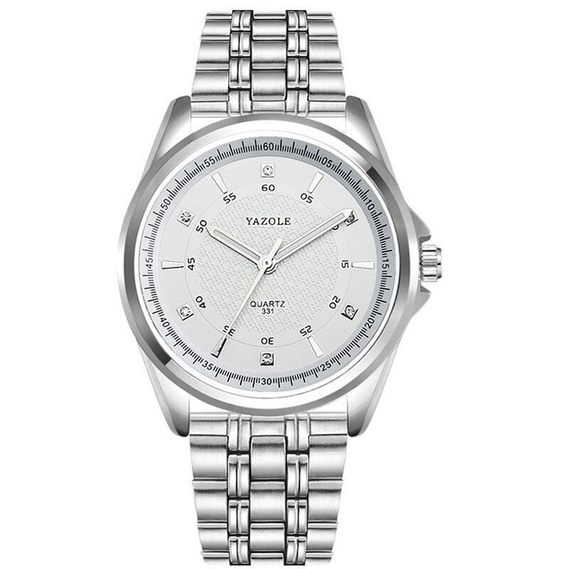 Mode Zakelijke Mannen Horloge Lichtgevende Pointers Leven Waterdicht Roestvrij Stalen Band Mannelijke Quartz Horloge