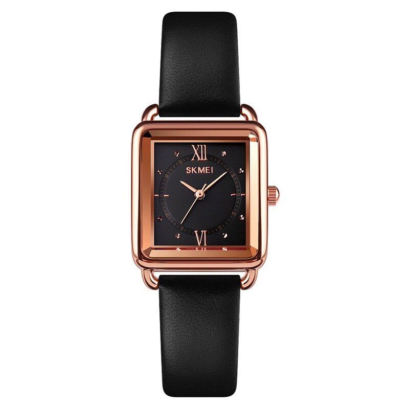 Vierkante Wijzerplaat Klassiek Dames Polshorloge Echt Lederen Band Casual Quartz Horloge