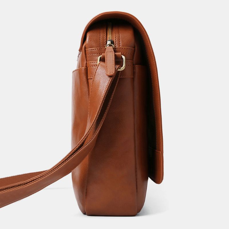 Ekphero Heren Vintage Flap Design Crossbody Bag Sling Bag Met Grote Capaciteit