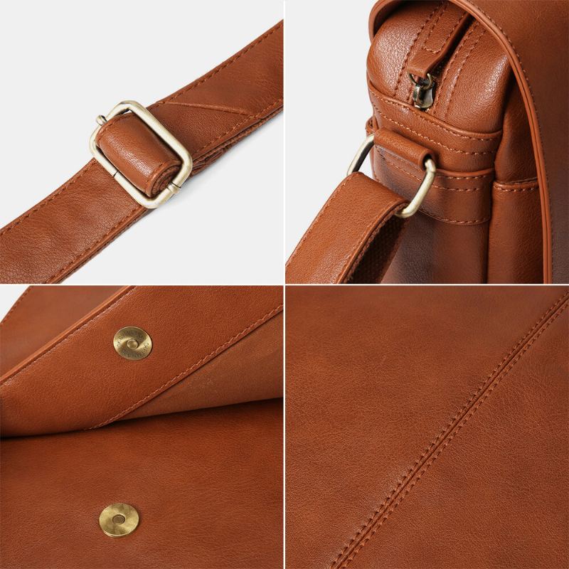 Ekphero Heren Vintage Flap Design Crossbody Bag Sling Bag Met Grote Capaciteit