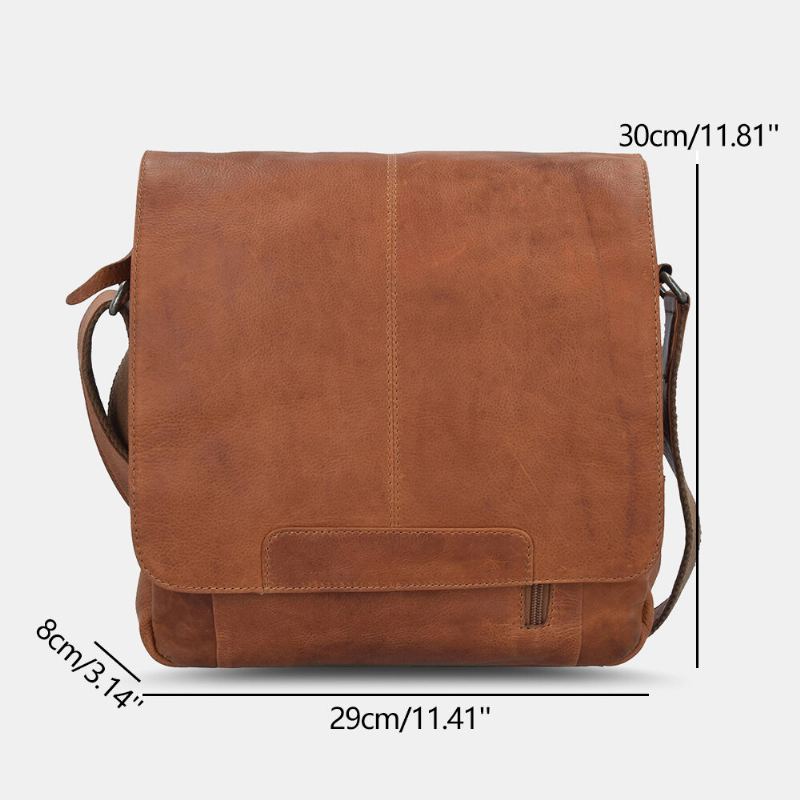 Ekphero Heren Vintage Flap Design Crossbody Bag Sling Bag Met Grote Capaciteit