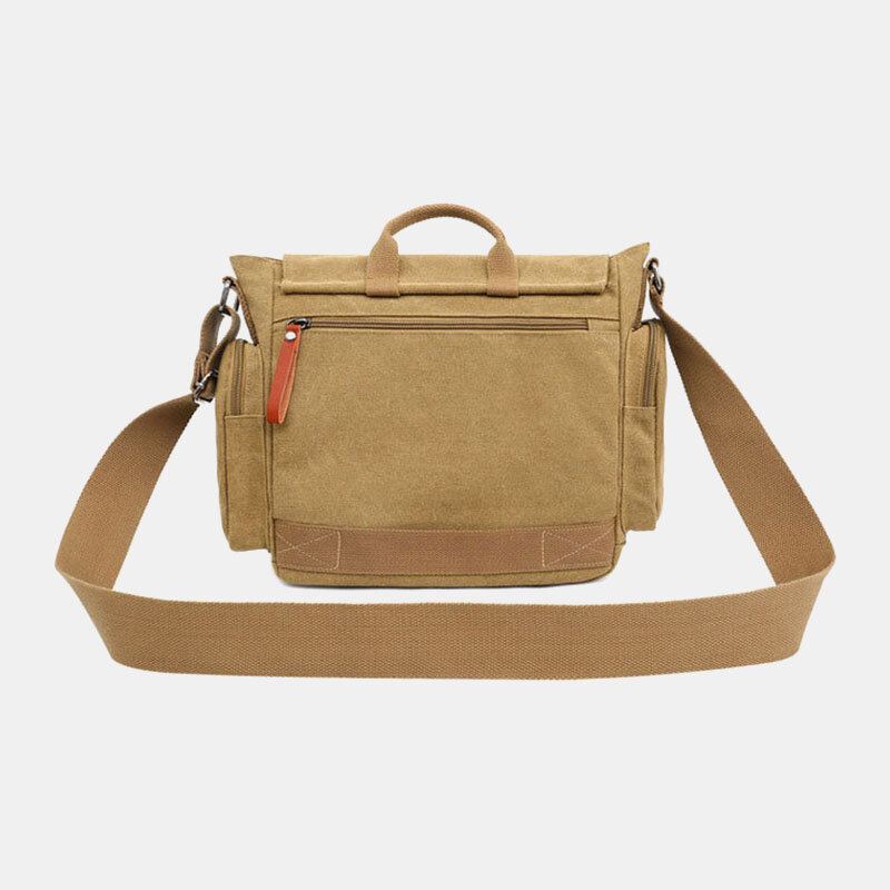 Mannen Canvas Multi-compartiment Multi-pocket Casual Schoudertas Messenger Bag Crossbody Tassen Handtas