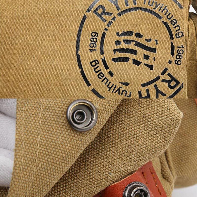 Mannen Canvas Multi-compartiment Multi-pocket Casual Schoudertas Messenger Bag Crossbody Tassen Handtas