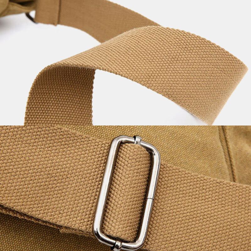 Mannen Canvas Multi-compartiment Multi-pocket Casual Schoudertas Messenger Bag Crossbody Tassen Handtas