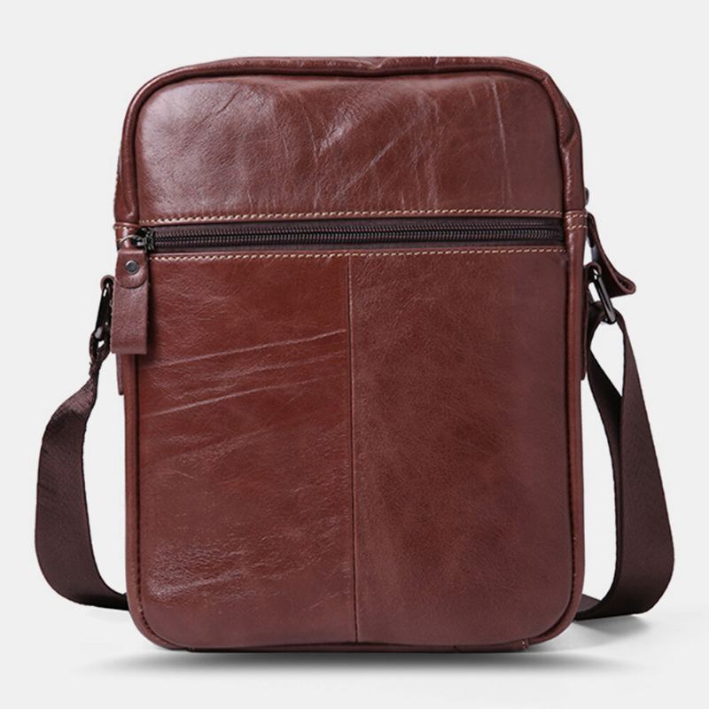 Mannen Echt Leer Grote Capaciteit Vintage Zakelijke Crossbody Tas Schoudertas