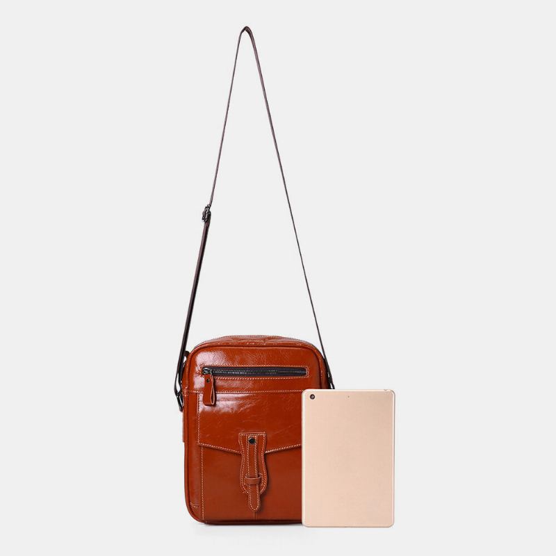 Mannen Echt Leer Grote Capaciteit Vintage Zakelijke Crossbody Tas Schoudertas