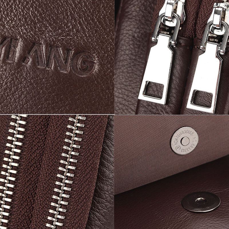 Mannen Echt Leer Retro Multi-carry Mini Telefoon Tas Kaarthouder Tas Heuptas Crossbody Tas