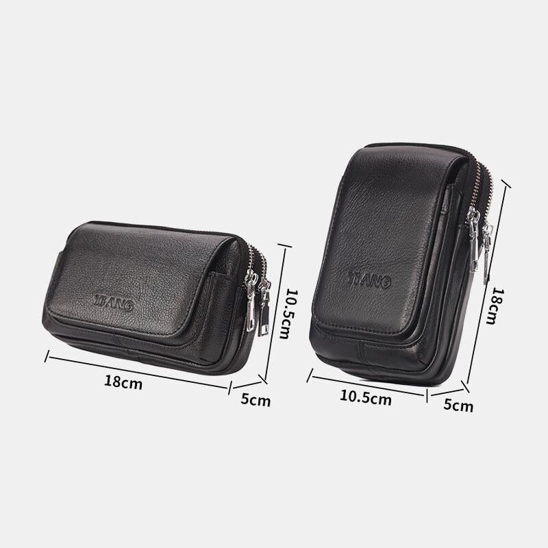 Mannen Echt Leer Retro Multi-carry Mini Telefoon Tas Kaarthouder Tas Heuptas Crossbody Tas