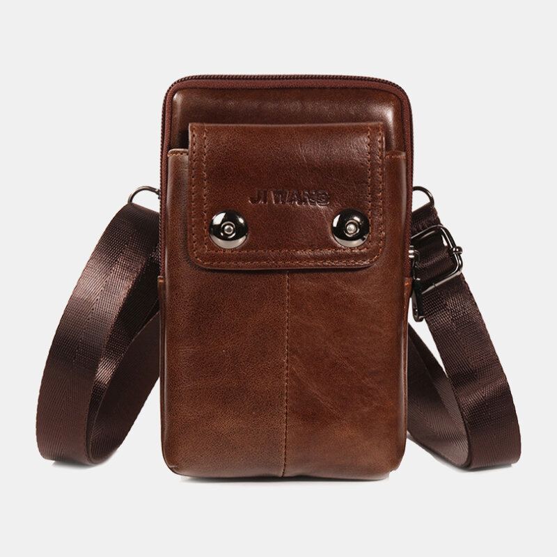 Mannen Lederen Riem Telefoon Tas Casual Crossbody Tas Schoudertas