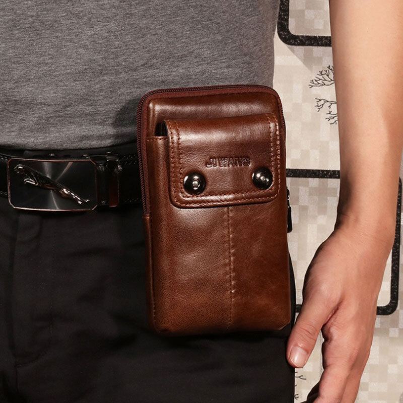 Mannen Lederen Riem Telefoon Tas Casual Crossbody Tas Schoudertas