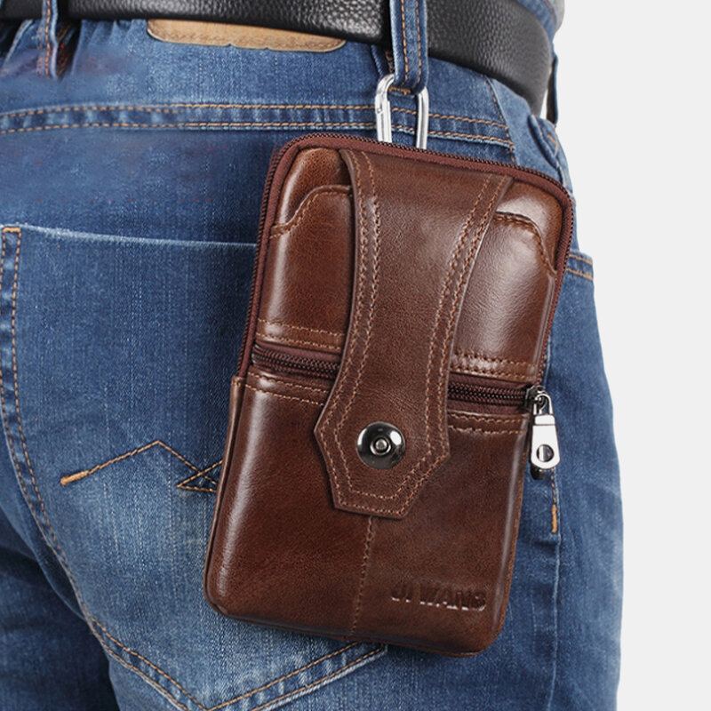 Mannen Lederen Riem Telefoon Tas Casual Crossbody Tas Schoudertas