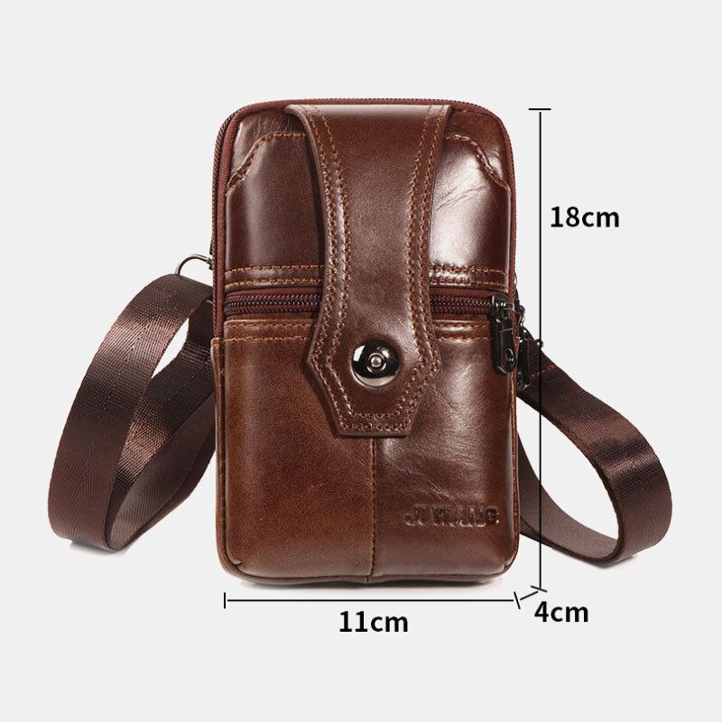 Mannen Lederen Riem Telefoon Tas Casual Crossbody Tas Schoudertas