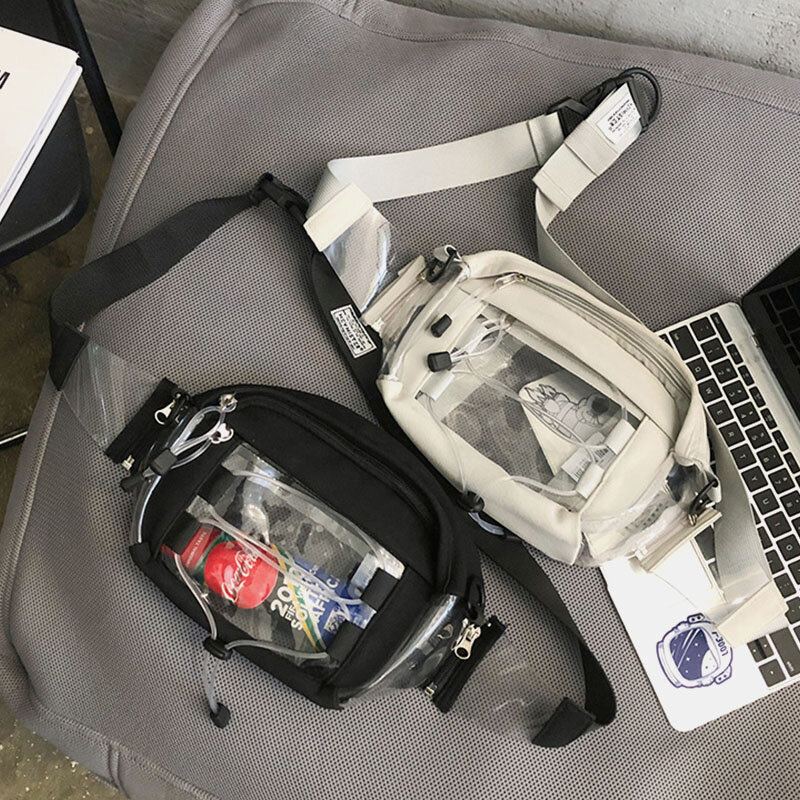 Unisex Casual Jeugd Outdoor Kleine Student Tas Telefoon Tas Doorzichtige Tas Transparante Tas