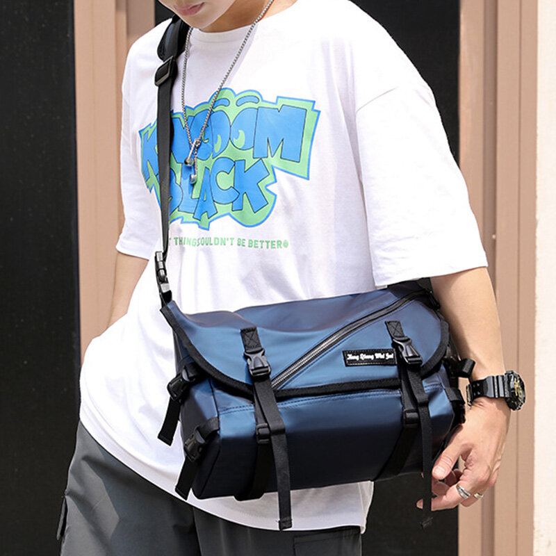 Unisex Grote Capaciteit Back Anti-diefstal Zak Crossbody Tassen Minimalistische Gesp Nylon Messenger Bag Schoudertas