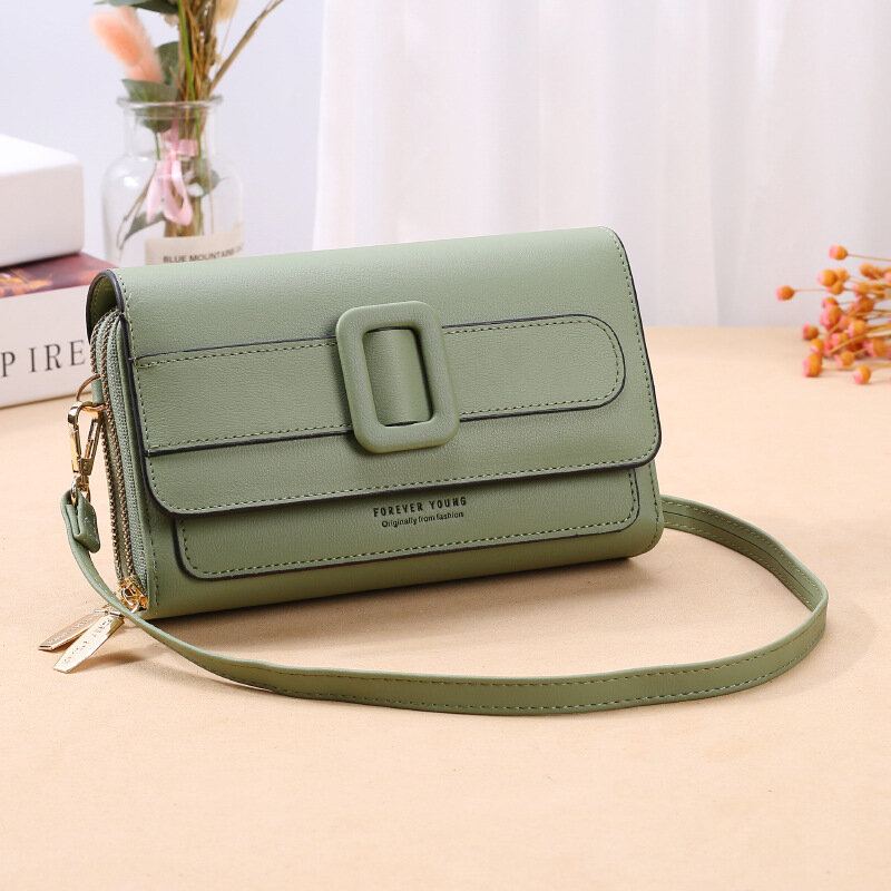 Vrouwen All-match Nepbont Dubbele Rits Zakken Crossbody Tas Grote Capaciteit Multi-zakken Telefoon Tas Portemonnee