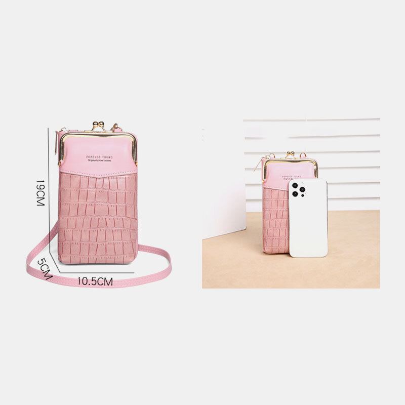 Vrouwen Alligator Patroon Reliëf Verticale Grote Capaciteit Rits Portemonnee Draagbare 6.5 Inch Telefoon Tas Schoudertas Crossbody Tas