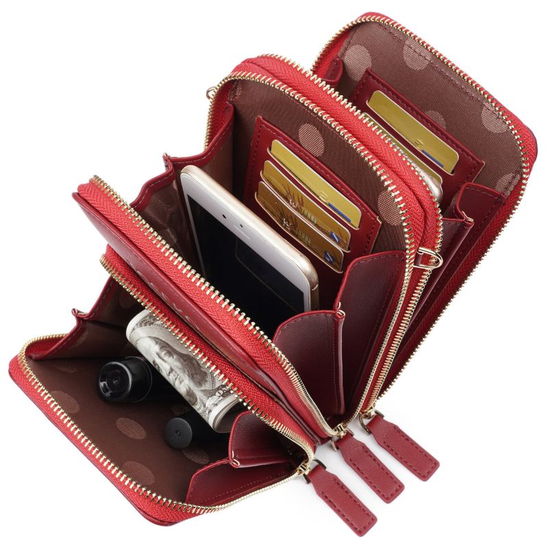 Vrouwen Kunstleer Casual Grote Capaciteit Crossbody Tas Verstelbare Bandjes Mobiele Telefoon Tas
