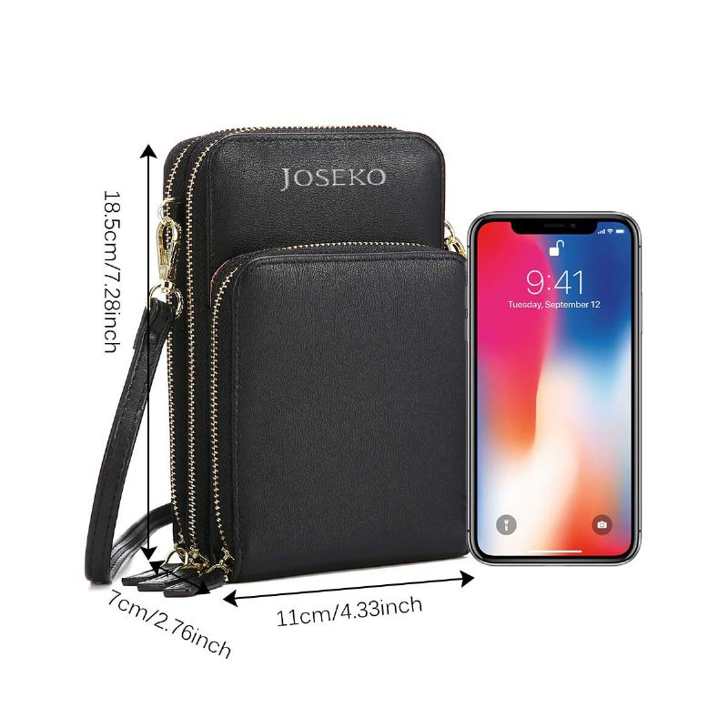 Vrouwen Kunstleer Casual Grote Capaciteit Crossbody Tas Verstelbare Bandjes Mobiele Telefoon Tas
