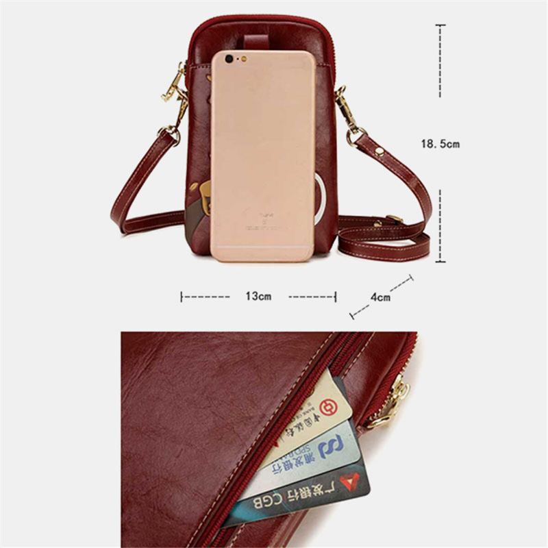 Vrouwen Kunstleer Leuke Crossbody Tas Met Grote Capaciteit Rits Ontwerp Lichtgewicht Telefoontas