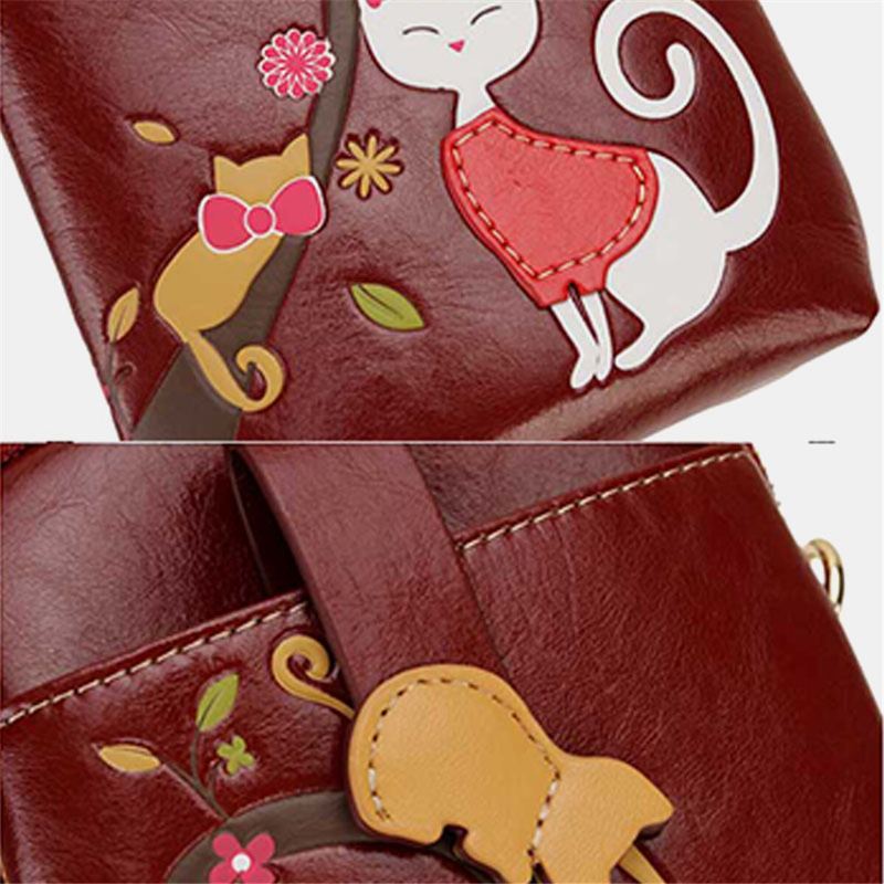 Vrouwen Kunstleer Leuke Crossbody Tas Met Grote Capaciteit Rits Ontwerp Lichtgewicht Telefoontas